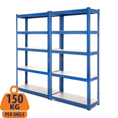 2 Bay Heavy Duty Garage Storage Racking/Shelving Unit/Metal Shelving 150kg UDL - Image 1 of 4