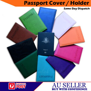 Brand New Passport Cover Holder Protector Case Wallet Organizer PU Leather - AU