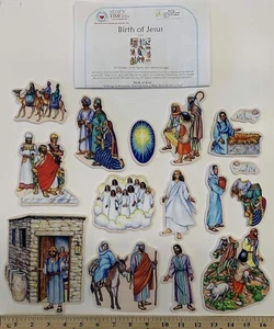 Birth of Jesus Toggle Size Felt Figures for Flannel Board Christmas Nativity Fun - Picture 1 of 1