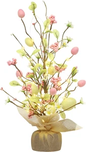 Easter Decorations, 18 Inch Pre-Lit Easter Egg Tree Tabletop Decor with Delicate - Picture 1 of 12