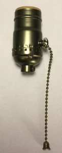 Nueva toma de lámpara de cadena de tracción (encendido / apagado) base media con acabado antiguo SO320A - Imagen 1 de 4