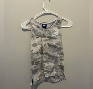 Nike JDI Just Do It Camo Tank Top Gray Tan White size small gym top womens Small - Picture 1 of 3