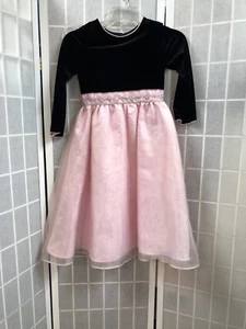 Jona Michelle, Girl, Christmas Dress, Black/pink, Velvet, Chiffon, Size 6X.: - Picture 1 of 8