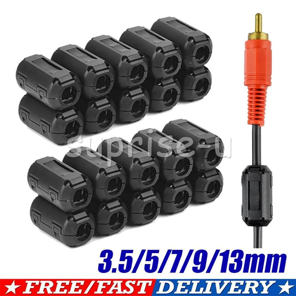 20x Ferrite Core Ring Clamps Clips Cable Connector Noise Filters Suppressor Kit- - Image 1 of 1