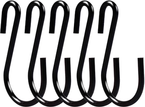 10 Pack Hanging S Hooks Heavy Duty Black S Shaped Small Metal Hook - Picture 1 of 7