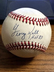 GEORGE KELL 13 SIGNED AUTOGRAPHED OAL BASEBALL! Red Sox, A's, Tigers! HOF 83! - Picture 1 of 2