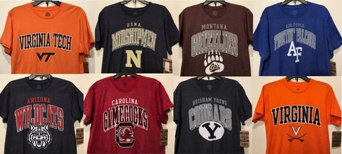 New NCAA Men's T-shirt College Tee Shirt Collegiate Sports Team Tops - Pick 1 Cover