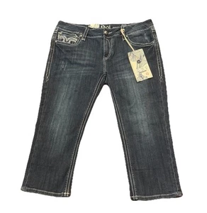 L.A. nuova con etichetta Jeans Idol USA Capri taglia:15 donna W37xL18 ricamato - Foto 1 di 11