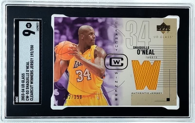 /350 Parche Shaquille O’Neal SGC 9 Juego Usado 2003-04 UD Vidrio Clearcut Ganadores Foto 1 de 3