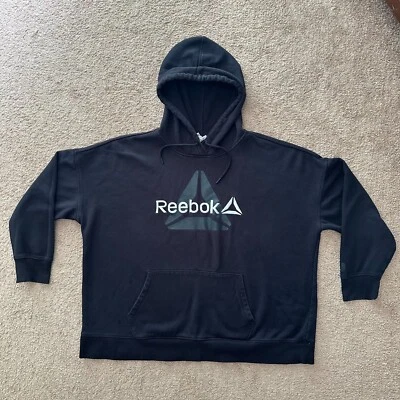 Sudadera para mujer Reebok 3XL Pullover negra polar manga larga Spellout Foto 1 de 4