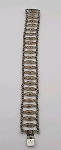 Vintage Silver Tone Filagree Link Boho Hippie Artisan Handcrafted Bracelet 7" - Picture 1 of 20