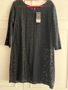 BNWT NEXT TALL SIZE 18 BLACK LACE STYLE LONG TOP / DRESS / TUNIC - Picture 1 of 3