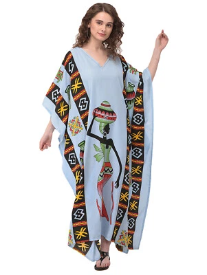 Mujeres Vestido Kimono Caftán Verano Playa Ropa Encubrimiento Talla Grande Largo Maxi Vestido Foto 1 de 2