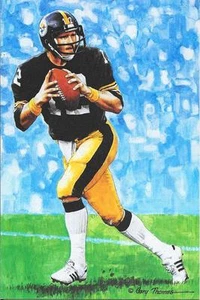 RARE TERRY BRADSHAW UNSIGNED GOAL LINE ART CARD~SOLD OUT SERIES ONE~FOOTBALL HOF - Picture 1 of 1