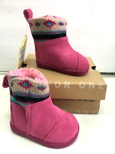 TOMS Nepal Boot Pink Suede Mix Boot size Tiny 3 -NEW - Picture 1 of 8
