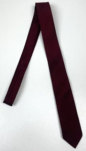 Vintage Silk Handwoven 60s Tie Thai Silk Skinny Punk Style Burgandy Mod - Picture 1 of 6
