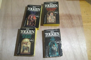 Tolkien Hobbit Lord of the Rings Trilogy 4 book lot ballantine 50th Anniversary - Imagen 1 de 6