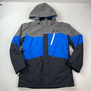 Descente Jacket Ski Snowboard Colorblock Black Blue Gray Boys Size 16 Junior 