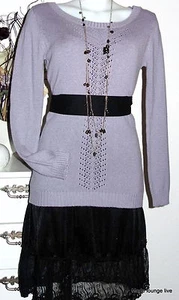 Noa Nuovo Pullover Lilla Profumo Ajour 38 40 42 Knowledge Lavorato a Maglia - Picture 1 of 3