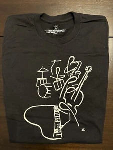 T-SHIRT JAZZ THEMED QUARTET LINEAR ART MEDIUM - Picture 1 of 2