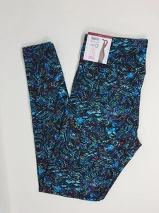 No Boundaries Juniors Teal/Black Techno Ankle High Rise Leggings Size S(3-5) - Picture 1 of 2
