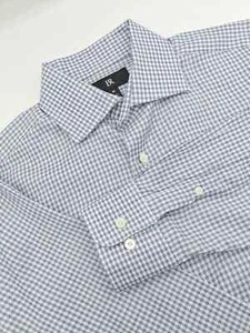 🇺🇲 Banana Republic Mens M 15x34 Blue Check Slim Fit Button Up Shirt  - Picture 1 of 7