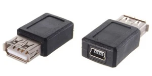 2XUSB 2.0 Type A Female to Mini USB B 5 Pins Female Jack Adapter Converter - Zdjęcie 1 z 1