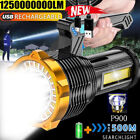 12000000LM LED Flashlight Tactical Torch Lamp Worklight USB Rechargeable Light