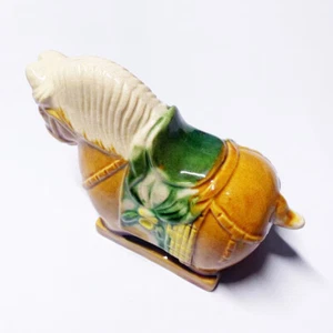 China Tang Sancai glasierte Keramik Keramik niedlicher Stil Pferd Figur 白马寺 - Bild 1 von 7