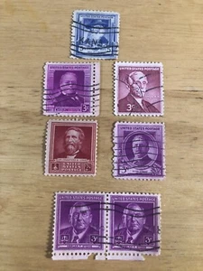 (7) 1940’s Famous Americans 2/3/5 Cent Commemorative US Postage Stamps - Picture 1 of 4