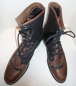 Botas vaqueras de cuero con cordones marrón/negro Laredo 7,5 M para mujer - Imagen 1 de 12