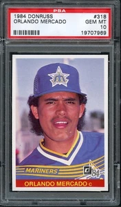 BB - 1984 - Donruss - #318 - Orlando Mercado - PSA 10 - GEM-MT - Picture 1 of 2
