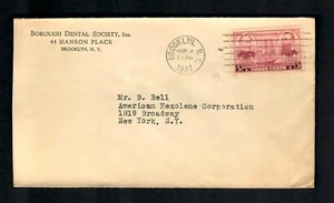 CO7g Corner Advt. Borough Dental Society Inc. Brooklyn N.Y. to Hexolene NY 1937 - Bild 1 von 2