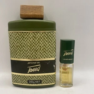 Tweed Lentheric Vintage Perfumed Talc SEALED + 10ml Used Cologne - Picture 1 of 8