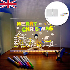 LED Note Board with Colors, Acrylic Dry Erase Board with 7 Pens for Home Office