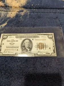 100 dollar bill 1929 federal reserve bank of DALLAS TX - Picture 1 of 2