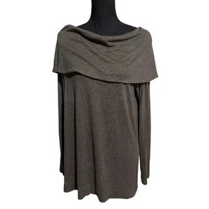 Draped Off-the- Shoulder Soft Green Tunic Top Women's M Medium - Picture 1 of 7