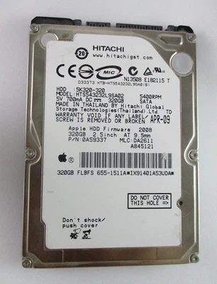 Hitachi Travelstar 320GB  Internal 2.5” Hard Drive HTS543232L9SA02 (For Parts) - Image 1 of 2
