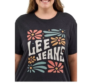 LEE WOMEN'S SHORT SLEEVE GRAPHIC BLACK W/LOGO T- SHIRT SIZE 4X - Picture 1 of 5