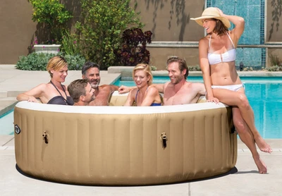Intex  Bubble Massage Pure Spa Aufblasbarer Whirlpool 216x71cm - Beige 28428 - Bild 1 von 3