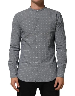 AGLINI Shirt Gray Polka Dot Cotton Button Down Long Sleeves 42/US16.5/XL 240usd - Image 1 of 4