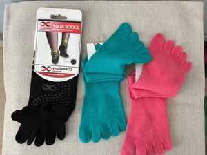 3 Pairs Women’s Non Slip Yoga Socks with Grips sz M-L for Pilates Ballet Dance - Picture 1 of 6