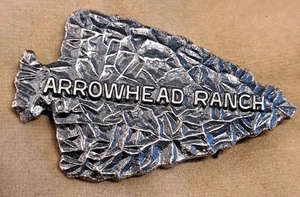 Vintage ARROWHEAD RANCH Sterling Silver Arrow Head Pin Brooch 1.5" ARIZONA - Picture 1 of 5