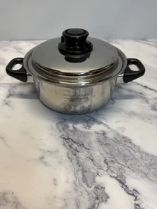 Health Craft 5 Ply Nicromium Surgical Steel 2 Qt Sauce Pan Double Handle W/ Lid - Picture 1 of 5