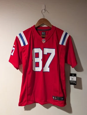 NUEVOS PATRIOTAS DE INGLATERRA FÚTBOL AMERICANO NFL NIÑOS NIÑOS JERESY NIKE ROB GRONKOWSKI #87 L Foto 1 de 4
