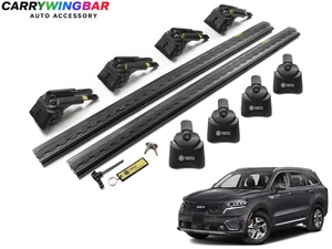 Black Roof Rack Cross Bars Aluminum Carrier to fit Kia Sorento 2021-2025 - Picture 1 of 12