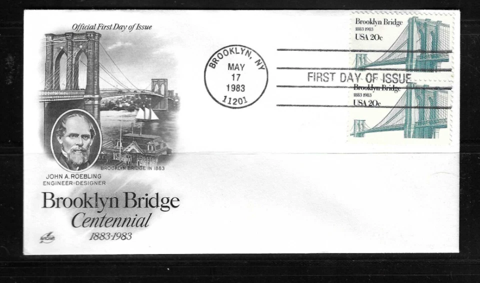 US SC # 2041 Brooklyn Bridge FDC . Artcraft Cachet.. - Image 1 of 1