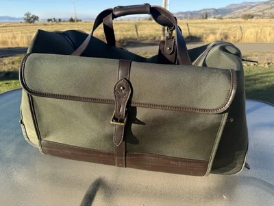 Vintage Polo Ralph Lauren Large Green Coated Canvas & Leather Duffel Bag Wheeled - Image 1 of 4