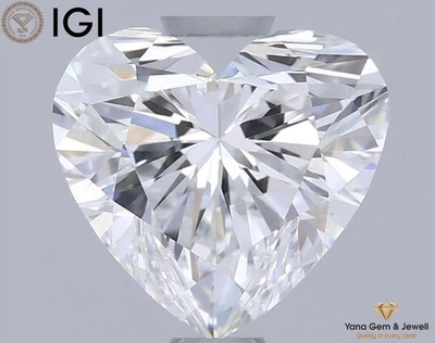 1.00 Carat CVD Lab Grown Diamond HEART Shape E Color VS1 Clarity IGI Certificate - Image 1 of 4