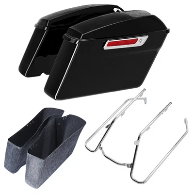 Hard Saddlebags & Conversion Bracket For Harley Softail Fat Boy Breakout 2018-Up — 第 1/4 张图片